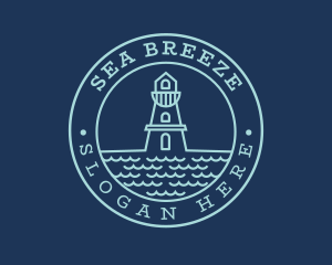 Blue Sea Lighthouse logo design