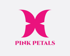 Pink Butterfly Wings  logo design