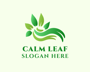 Green Leaf Wave logo design