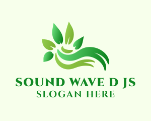 Green Leaf Wave logo design