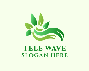 Green Leaf Wave logo design