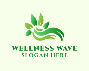 Green Leaf Wave logo design