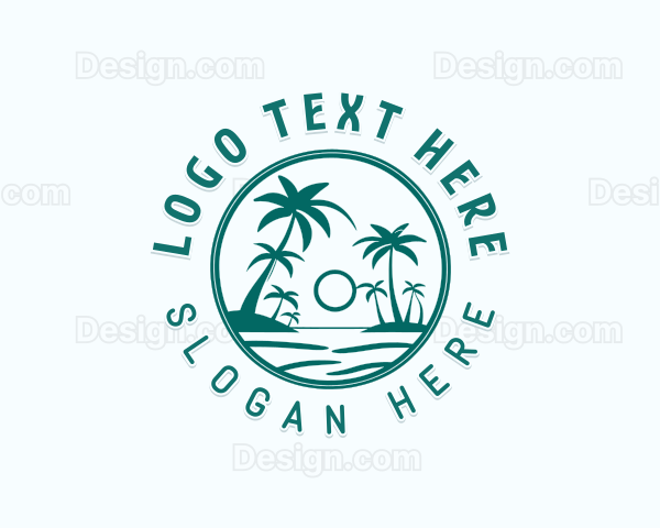 Beach Travel Tour Logo