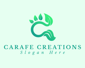 Leaf Garden Letter C logo design