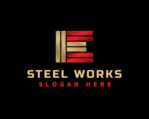 Steel Bar Fabrication Letter E logo