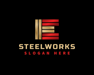 Steel Bar Fabrication Letter E logo