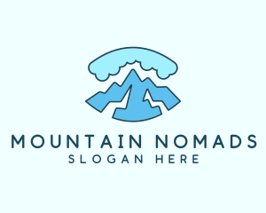 Cloudy Mountain Adventure logo design