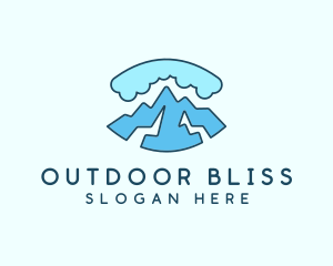 Cloudy Mountain Adventure logo design