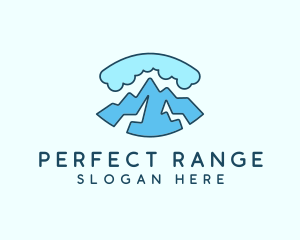 Cloudy Mountain Adventure logo design