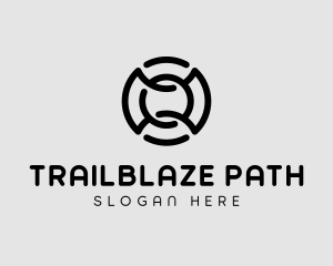 Circle Maze Path logo design