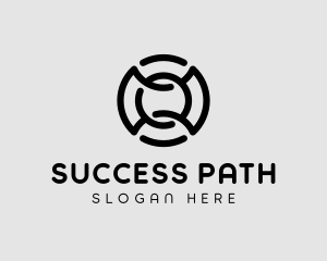 Circle Maze Path logo design