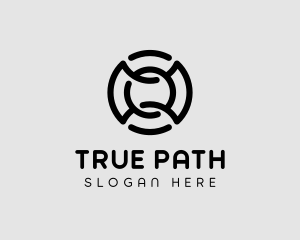 Circle Maze Path logo design