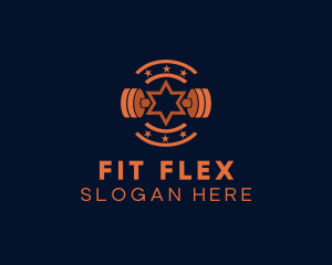 Star Gym Fitness Dumbbell  logo design