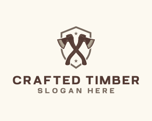 Lumber Wood Axes logo design