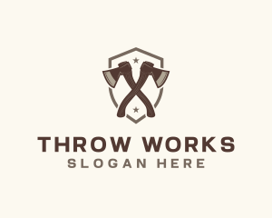 Lumber Wood Axes logo design