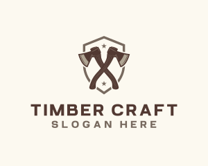 Lumber Wood Axes logo design