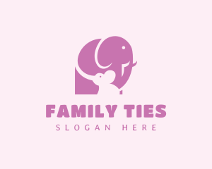 Elephant Family Baby logo design