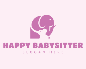 Elephant Family Baby logo design