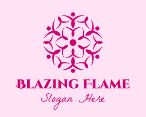 Pink Flower Spa logo design