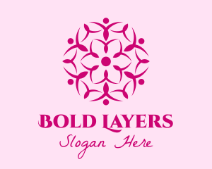 Pink Flower Spa logo design