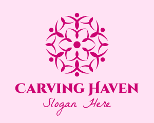 Pink Flower Spa logo design