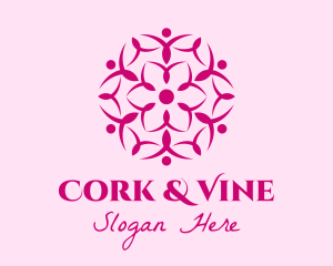 Pink Flower Spa logo design