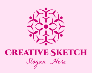 Pink Flower Spa logo design