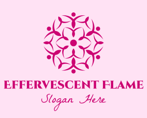 Pink Flower Spa logo design