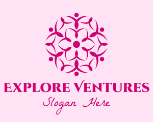 Pink Flower Spa logo design