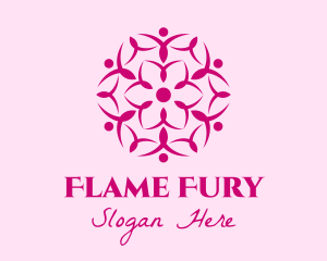 Pink Flower Spa logo design