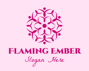 Pink Flower Spa logo design