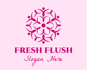 Pink Flower Spa logo design