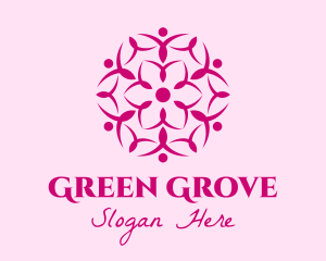 Pink Flower Spa logo design