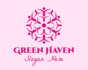 Pink Flower Spa logo design