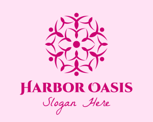 Pink Flower Spa logo design