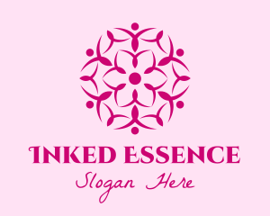 Pink Flower Spa logo design