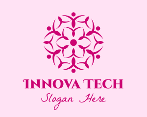 Pink Flower Spa logo design