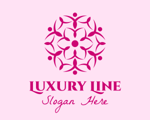 Pink Flower Spa logo design