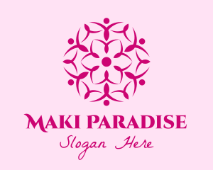 Pink Flower Spa logo design