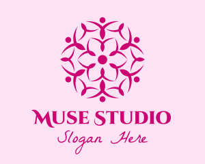 Pink Flower Spa logo design