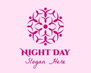 Pink Flower Spa logo design