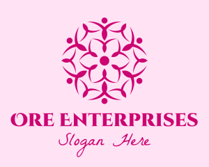 Pink Flower Spa logo design