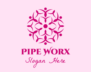 Pink Flower Spa logo design