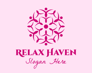 Pink Flower Spa logo design