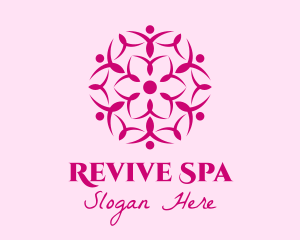 Pink Flower Spa logo design