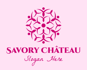 Pink Flower Spa logo design