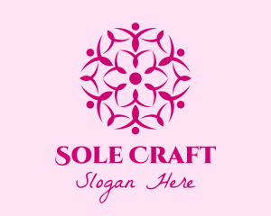 Pink Flower Spa logo design