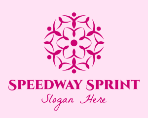 Pink Flower Spa logo design