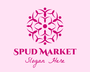 Pink Flower Spa logo design