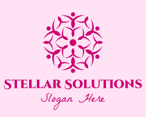 Pink Flower Spa logo design